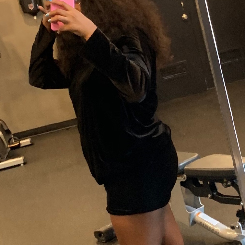 Velvet biker short 2 piece set